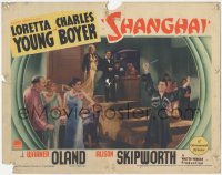 3b0591 SHANGHAI LC 1935 Loretta Young, Charles Boyer & others watch man with knife at party!