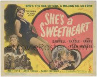 3b0429 SHE'S A SWEETHEART TC 1944 Larry Parks, a million GIs go for Gee Oh girl Jane Frazee, rare!