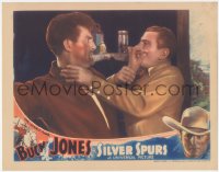 3b0593 SILVER SPURS LC 1936 close up of Buck Jones in death struggle with huge guy, ultra rare!
