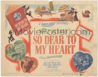 3b0431 SO DEAR TO MY HEART TC 1949 Walt Disney musical, Burl Ives, great cartoon artwork!