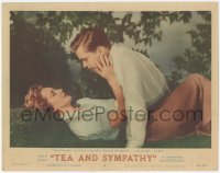 3b0604 TEA & SYMPATHY LC #2 1956 close up of Deborah Kerr & John Kerr at moment of classic tagline!