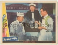 3b0607 THAT NIGHT WITH YOU LC 1945 Buster Keaton stares at dog drinking milk on diner counter!