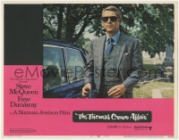 3b0609 THOMAS CROWN AFFAIR LC #6 1968 best close up of Steve McQueen in suit & sunglasses!
