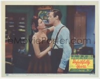 3b0617 UNFAITHFULLY YOURS LC #2 1948 close up of beautiful worried Linda Darnell & Rex Harrison!
