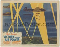 3b0618 VICTORY THROUGH AIR POWER LC 1943 cartoon image of lots of airplanes dropping bombs on dam!