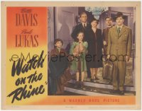3b0619 WATCH ON THE RHINE LC 1943 great image of Bette Davis, Paul Lukas & family on stairs!
