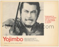 3b0626 YOJIMBO LC 1961 Akira Kurosawa, best close up of samurai Toshiro Mifune with sword!