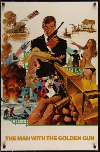 3b0213 MAN WITH THE GOLDEN GUN English promo magazine 1974 James Bond, unfolds to a 22x33 poster!