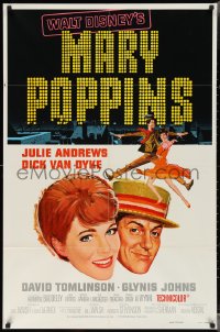 3b0324 MARY POPPINS 1sh R1980 Julie Andrews & Dick Van Dyke in Walt Disney's musical classic!