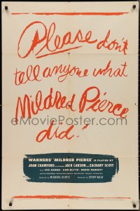 3b0325 MILDRED PIERCE teaser 1sh 1945 James M. Cain, Joan Crawford in love triangle w/ her daughter!