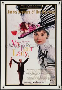 3b1715 MY FAIR LADY 1sh R1994 great close-up image of Audrey Hepburn, Rex Harrison!