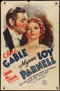 3b0336 PARNELL style C 1sh 1937 Gable & Loy's love rocked the foundations of an empire, ultra rare!
