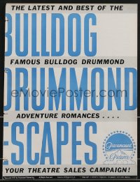3b0173 BULLDOG DRUMMOND ESCAPES pressbook 1937 Ray Milland in the latest adventure romance, rare!
