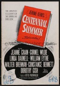 3b0072 CENTENNIAL SUMMER pressbook 1946 Jeanne Crain, Cornel Wilde, Linda Darnell, Preminger, rare!