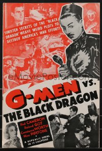 3b0089 G-MEN VS. THE BLACK DRAGON pressbook 1943 Rod Cameron, Republic serial, WWII, ultra rare!