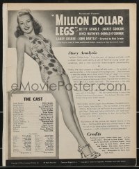 3b0118 MILLION DOLLAR LEGS pressbook 1939 Betty Grable, Buster Crabbe, Jackie Coogan, ultra rare!