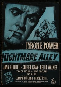 3b0124 NIGHTMARE ALLEY pressbook 1947 carnival barker Tyrone Power's life goes very wrong, rare!