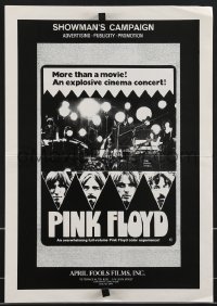 3b0177 PINK FLOYD pressbook 1974 an explosive rock & roll cinema concert in Pompeii, very rare!