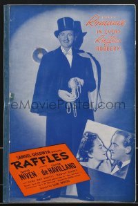 3b0133 RAFFLES pressbook 1939 jewel thief David Niven & pretty Olivia de Havilland, very rare!