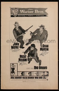 3b0135 RIO BRAVO pressbook 1959 John Wayne, Ricky Nelson, Dean Martin, Walter Brennan, Howard Hawks