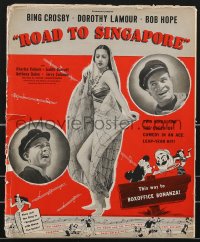 3b0136 ROAD TO SINGAPORE pressbook 1940 great images of Bing Crosby, Bob Hope & sexy Dorothy Lamour!