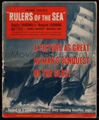 3b0137 RULERS OF THE SEA pressbook 1939 Douglas Fairbanks Jr, man's conquest of the seas, rare!