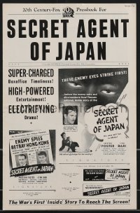3b0138 SECRET AGENT OF JAPAN pressbook 1942 Preston Foster, Lynn Bari, World War II, ultra rare!