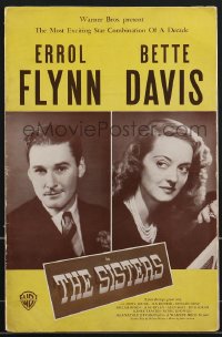 3b0141 SISTERS pressbook 1938 Errol Flynn & Bette Davis have true love, but problems too, very rare!