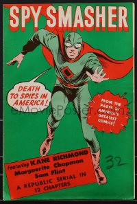3b0143 SPY SMASHER pressbook 1942 great art of Whiz Comics super hero, ultra rare first release!