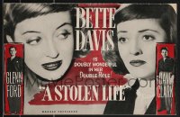 3b0145 STOLEN LIFE pressbook 1946 Bette Davis as twins with different fates, Glenn Ford, very rare!