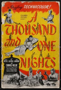3b0153 THOUSAND & ONE NIGHTS pressbook 1945 Evelyn Keyes, Cornel Wilde, Rex Ingram as Genie, rare!