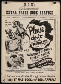 3b0157 UNDERCURRENT pressbook 1946 Katharine Hepburn, Robert Taylor, Robert Mitchum, ultra rare!