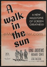 3b0162 WALK IN THE SUN pressbook 1945 World War II soldiers Dana Andrews & Richard Conte, rare!