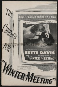 3b0167 WINTER MEETING pressbook 1948 Bette Davis was never happier to be next to Jim Davis, rare!