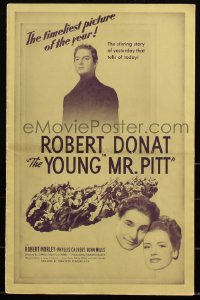 3b0171 YOUNG MR. PITT pressbook 1943 Robert Donat & Phyllis Calvert, directed by Carol Reed!