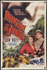 3b0339 PHANTOM OF THE JUNGLE 1sh 1955 Jon Hall & Anne Gwynne have terrifying adventures in Africa!
