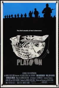 3b1722 PLATOON 1sh 1986 Oliver Stone, Vietnam, the first casualty of war is Innocence!
