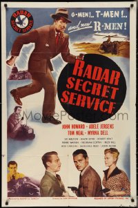 3b0343 RADAR SECRET SERVICE 1sh 1950 John Howard, Adele Jergens, science vs. crime!