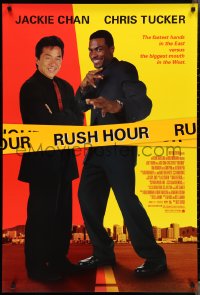 3b1735 RUSH HOUR 1sh 1998 cool image of unlikely duo Jackie Chan & Chris Tucker!