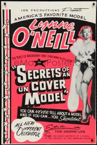 3b0354 SECRETS OF AN UNCOVER MODEL 1sh 1965 America's favorite model, & toast of Broadway, rare!