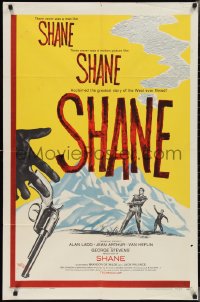 3b0355 SHANE 1sh R1959 most classic western, Alan Ladd, Jean Arthur, Van Heflin, De Wilde!
