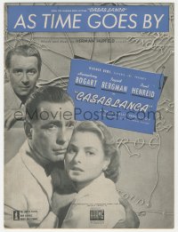3b0235 CASABLANCA dark blue sheet music 1942 Humphrey Bogart, Ingrid Bergman, classic As Time Goes By!