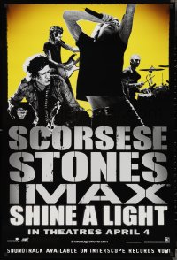 3b1739 SHINE A LIGHT teaser 1sh 2008 Scorsese's Rolling Stones documentary, cool color image!