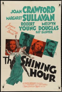 3b0356 SHINING HOUR style C 1sh 1938 art of dancing bride Joan Crawford w/Sullavan, Young & Douglas!
