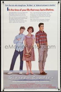 3b1743 SIXTEEN CANDLES 1sh 1984 Molly Ringwald, Anthony Michael Hall, directed by John Hughes!