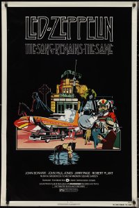 3b1746 SONG REMAINS THE SAME 1sh 1976 Led Zeppelin, Plant, really cool rock & roll montage art!