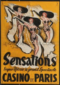 3b1245 CASINO DE PARIS 16x23 French stage poster 1956 Jose de Zamora art of sexy showgirls!