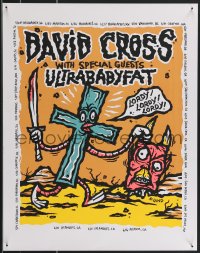 3b1279 DAVID CROSS 18x23 special poster 2001 Ultrababyfat Tour, wacky art by R. Land!