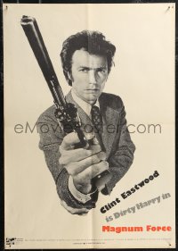 3b1284 MAGNUM FORCE 20x28 special poster 1973 Clint Eastwood is Dirty Harry w/ huge gun by Halsman!