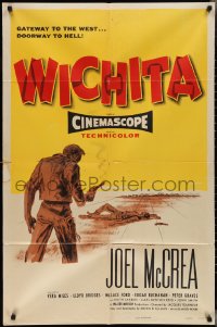 3b0385 WICHITA 1sh 1955 Joel McCrea, Lloyd Bridges & Vera Miles in Kansas!